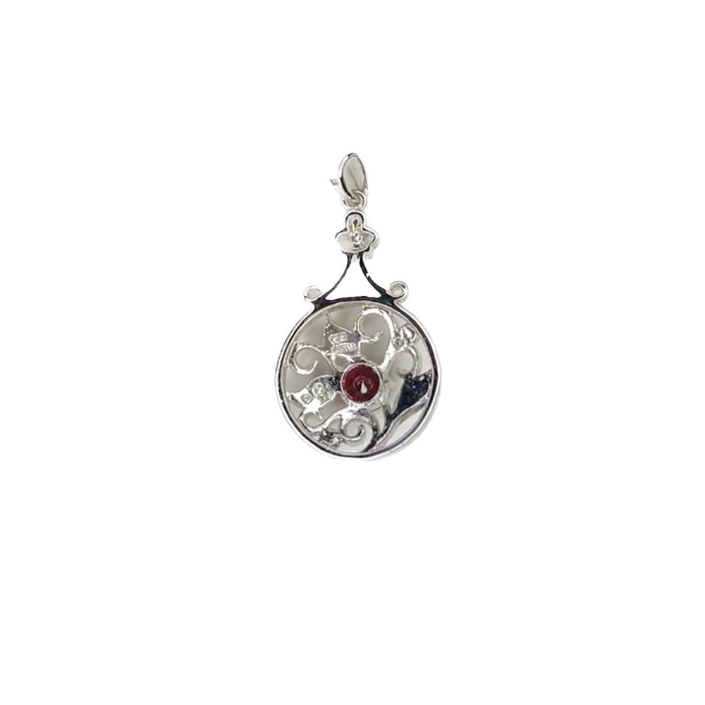 Ruby Red Sterling Silver Small Pendant Charm For … - image 2